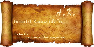 Arnold Kasszián névjegykártya